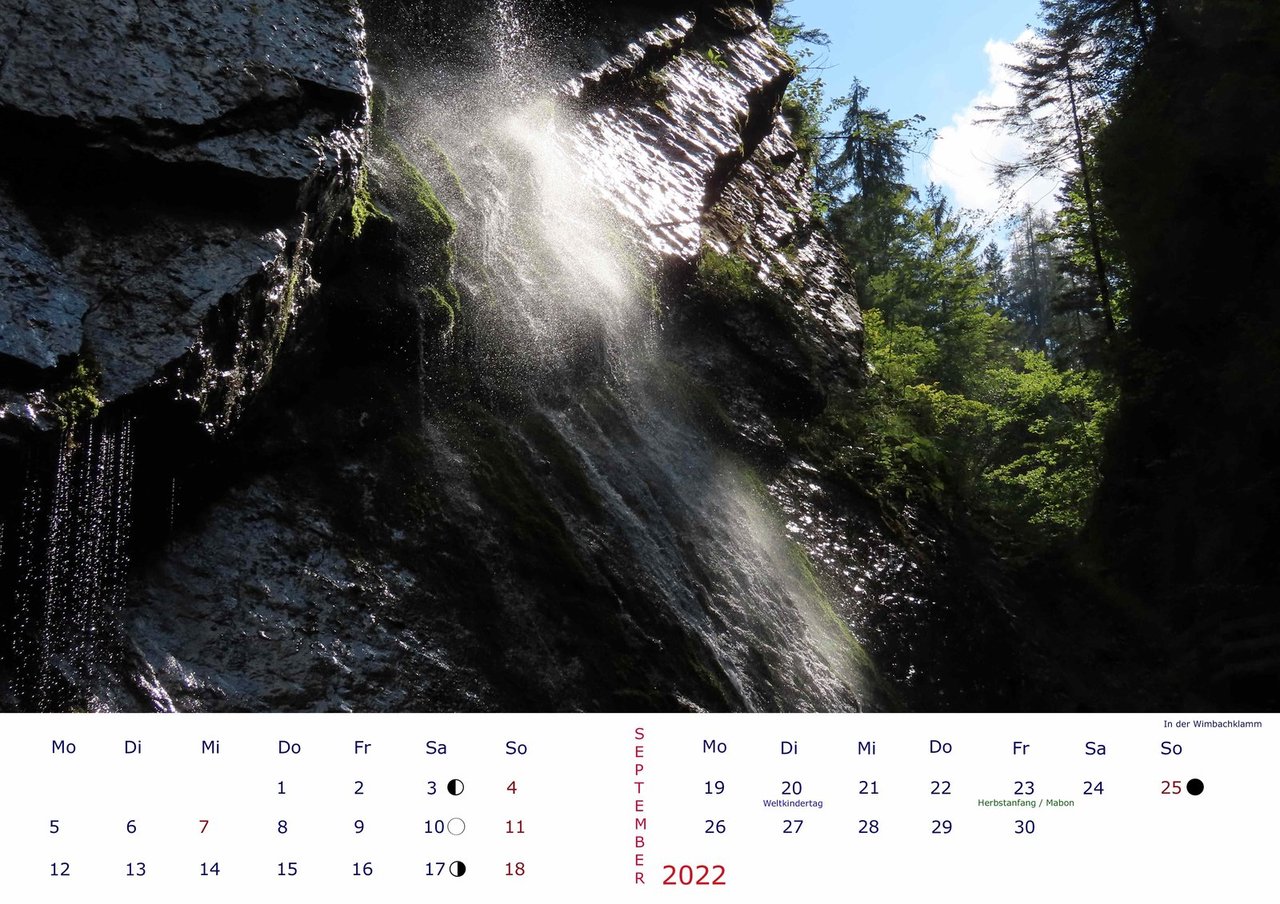 Bergbilder Kalender für 2022 September