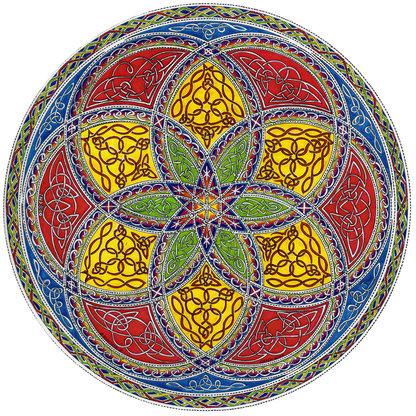 Filigranes Mandala mit vielen Knotenmustern