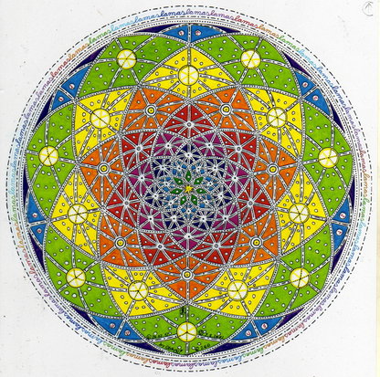 Siebenblättriges Regenbogen Traumfänger Mandala