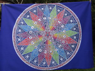 Mandala Wandbehang mit Pentagramm in einem 20 Stern